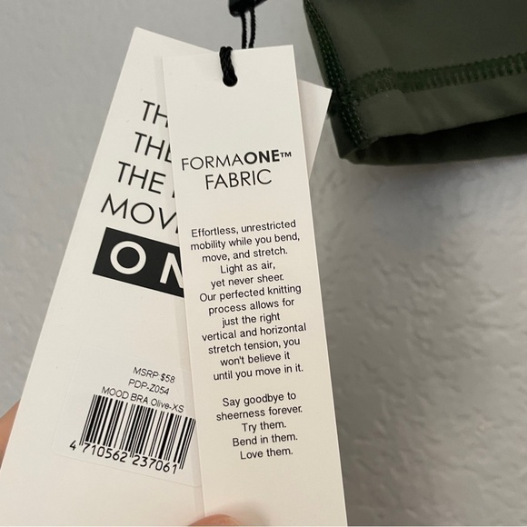 NWT GLYDER Mood Sports Bra Olive X-Small - Picture 10 of 10